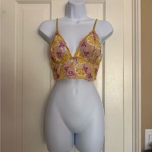 & Other Stories Yellow and Pink Floral Bralette